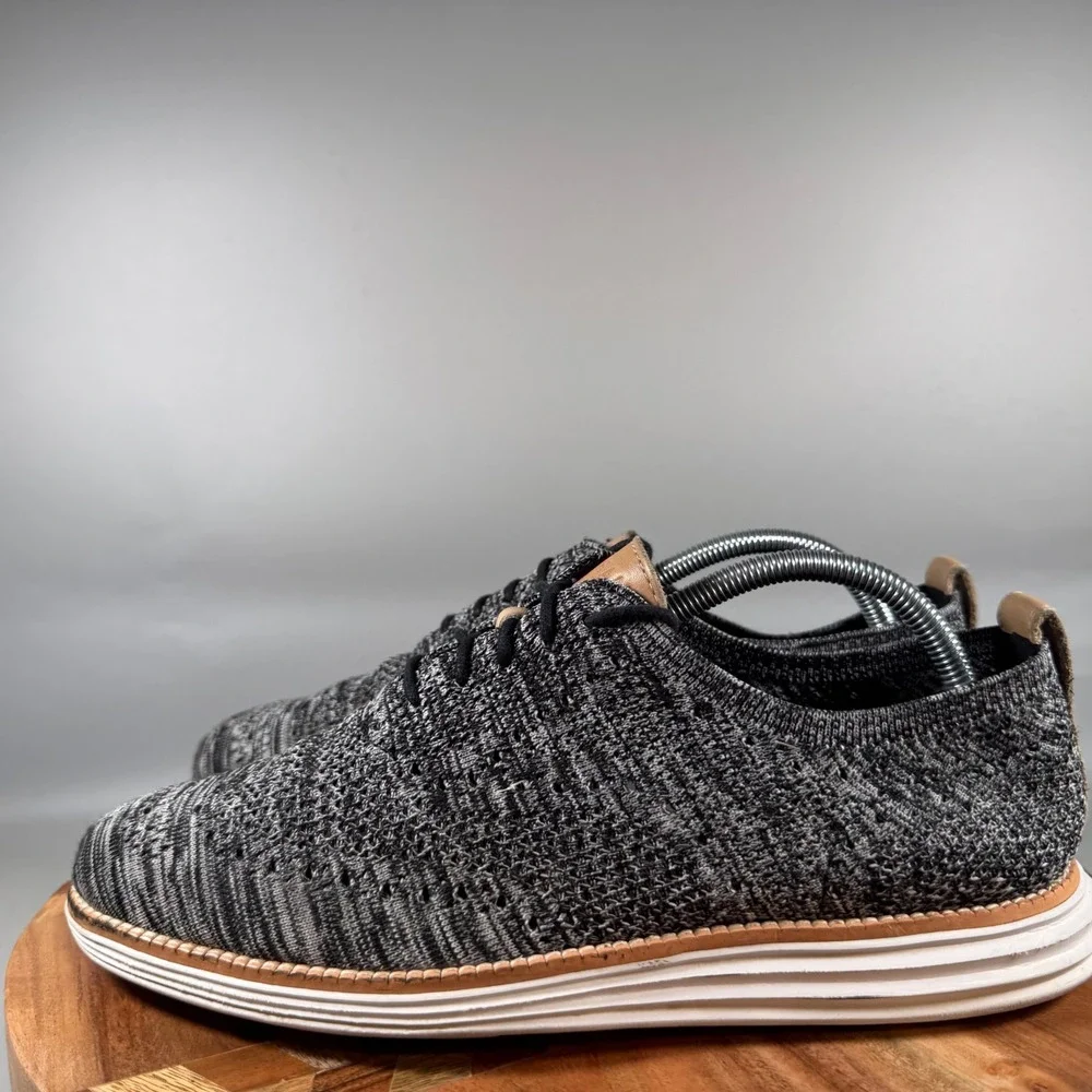 Cole Haan OriginalGrand Stitchlite Wingtip Oxford C30234 Black White Mens 9M